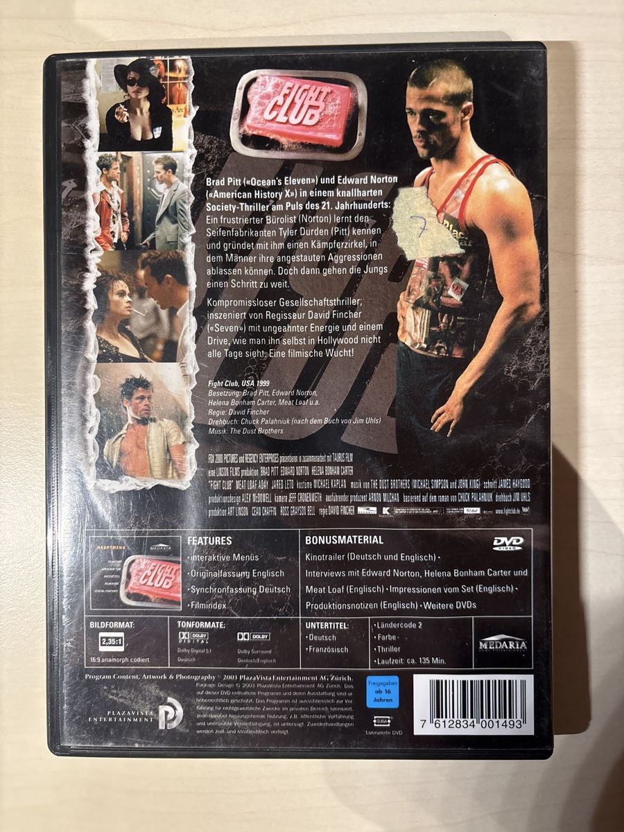 Tutti i DVDs: Fight Club (2904) – Nuovo (secondo la descrizione) da Ruswil venduto da Slivio_ 1