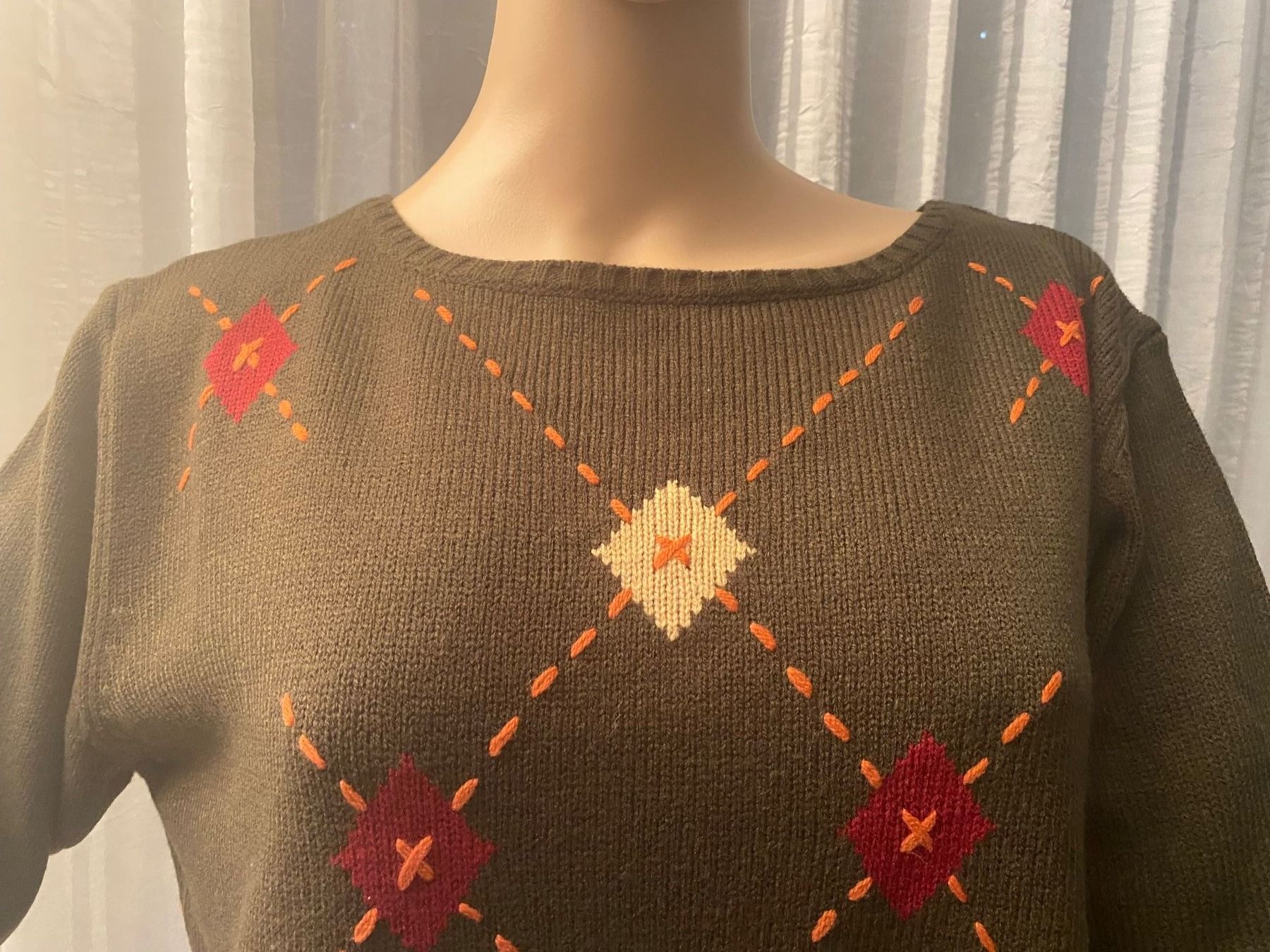 Pullover & Sweatshirts: Extravaganter seltener DI ROBERTO Rhomben Pullover, Gr. XL – Neu (gemäss Beschreibung) aus Winkel von ferrari2022 1