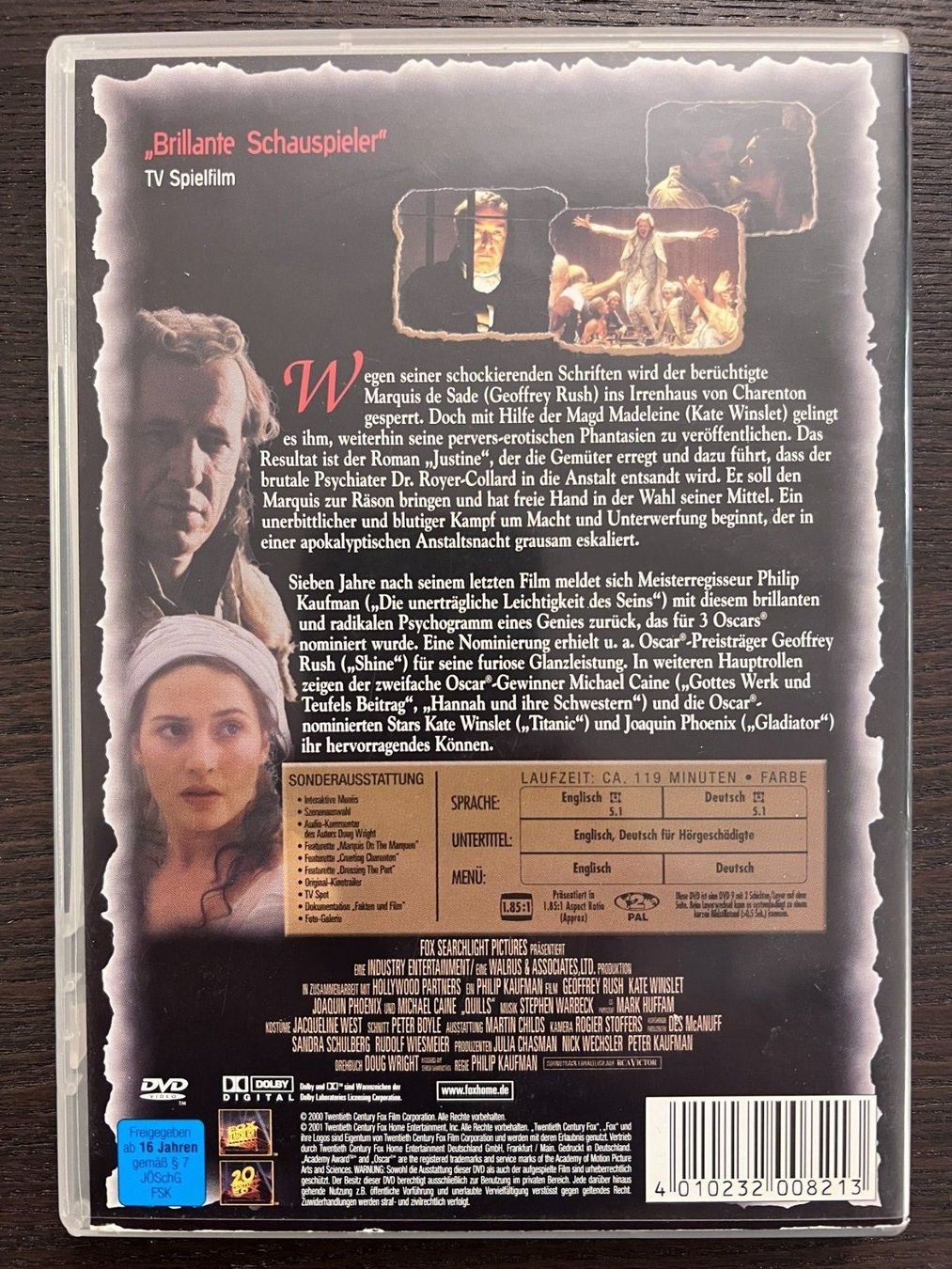 Tutti i DVDs: Quills - Macht der Besessenheit – Usato da Zürich venduto da FilmFreunde 1