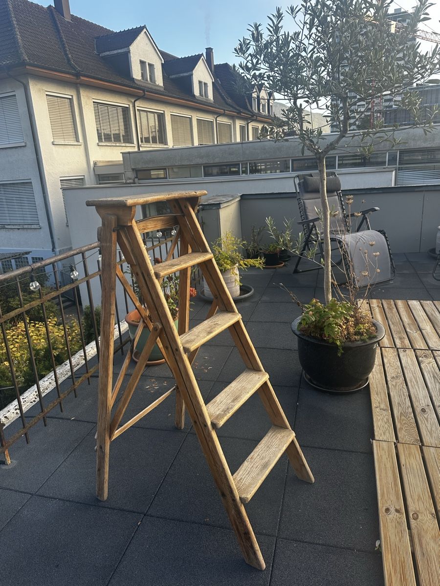 Scale: Ältere Holzstehleiter – Usato da Biel/Bienne venduto da Violetbutterfly 1
