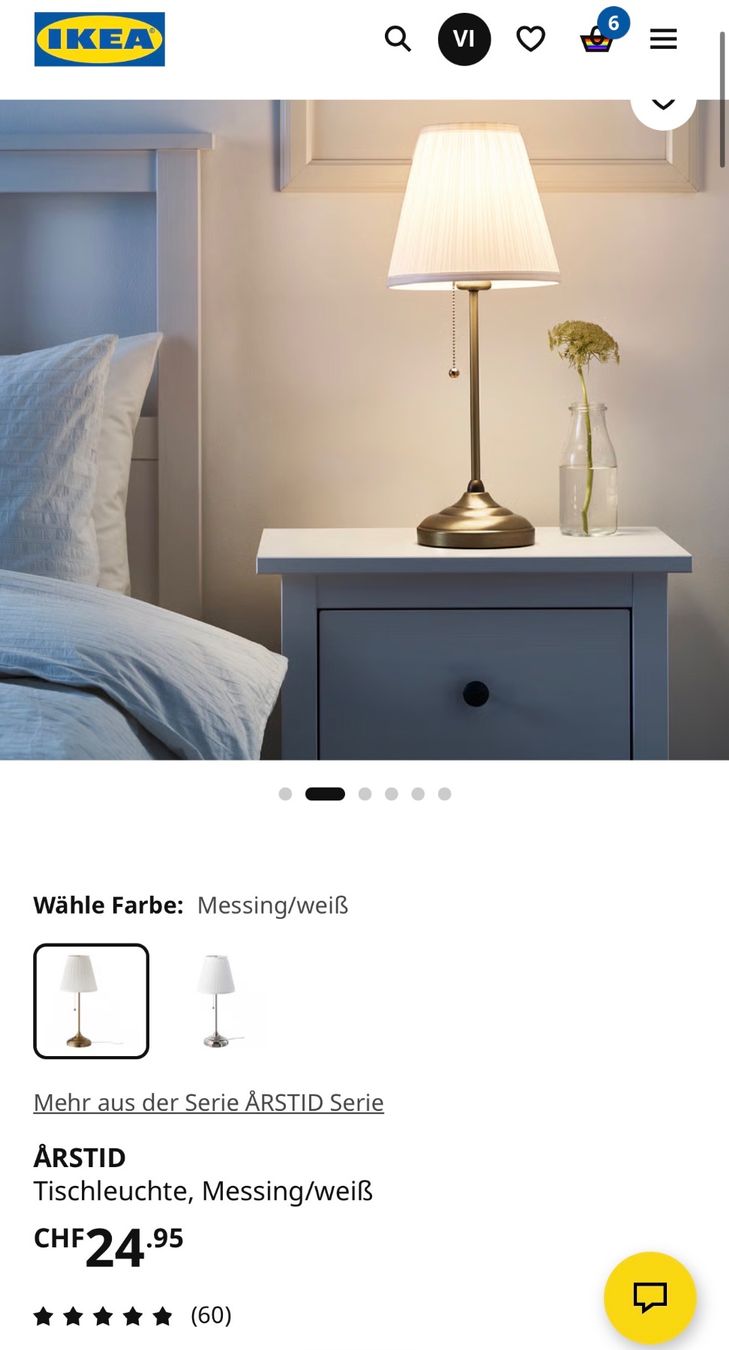 Ikea Lampen: Nachttischlampe 3.Stück oder einzeln zu kaufen, ÅRSTID IKEA – Gebraucht aus Zug von mcm.v.i 4