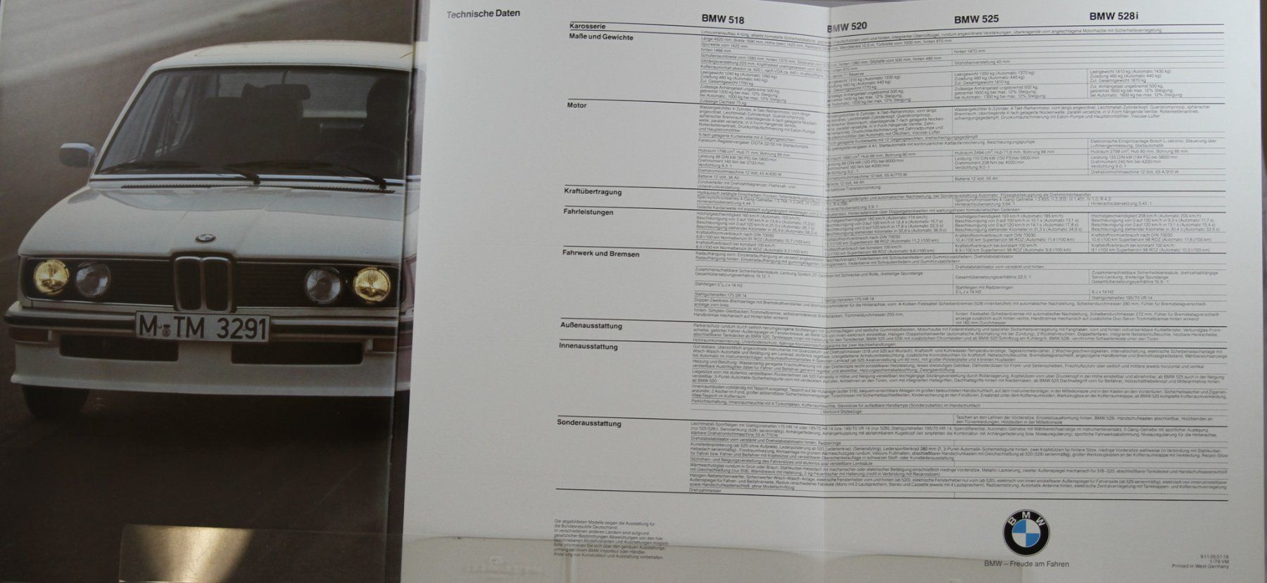 BMW Documenti: PROSPEKT | BMW - 518/520/525/528i - TYP E12   | AB 01.1979 – Usato da Unterägeri venduto da Isha04 5