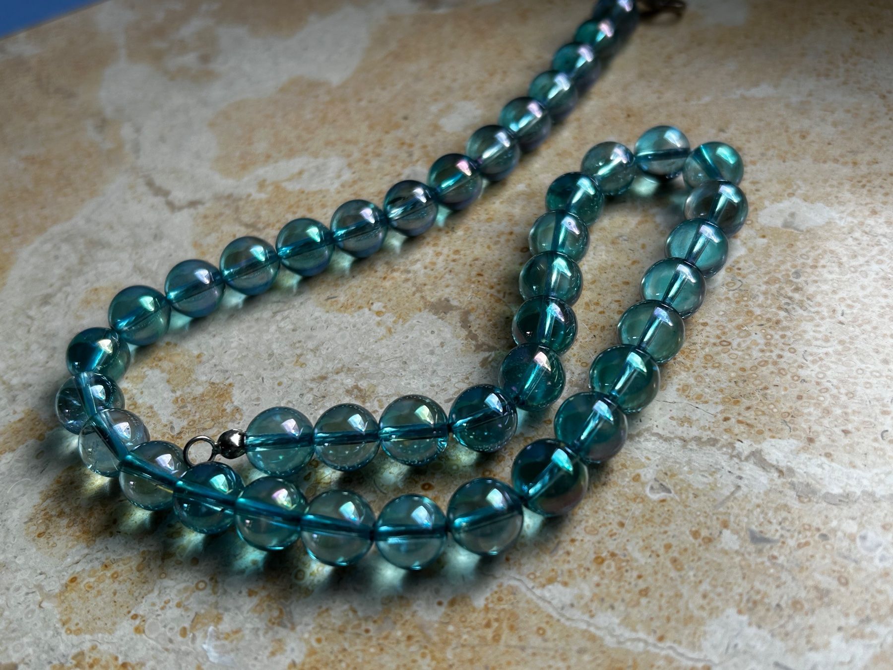 Catenine: Murmeln-Kette Meerblau (44cm) – Usato da Dittingen venduto da Bellevista 8