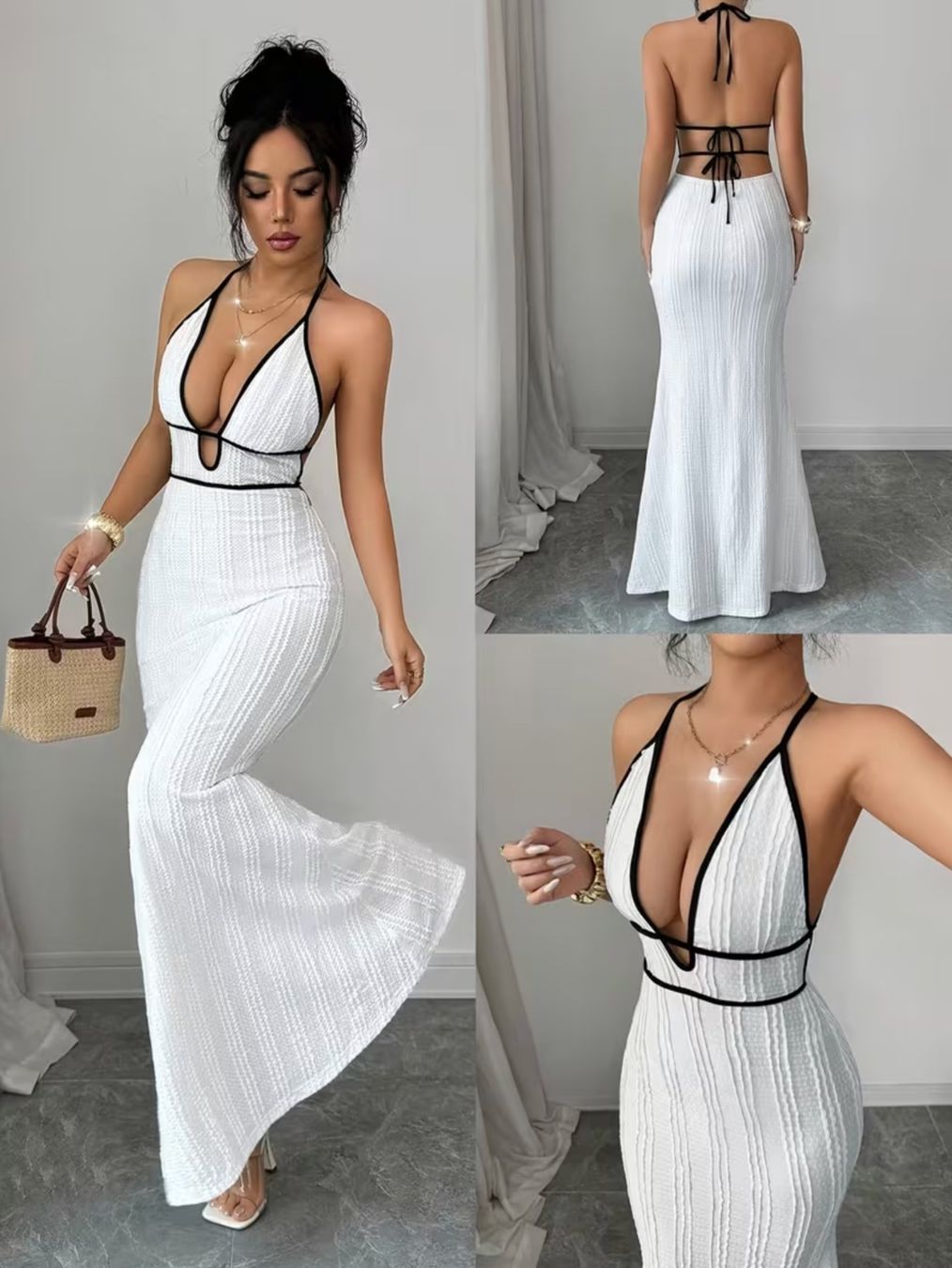 Robes: Maxikleid mit tiefem V-Ausschnitt – Neuf avec emballage d'origine à Reinach BL par Deinfashion 2