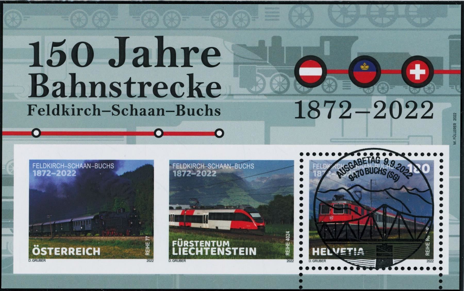 Alle Briefmarken: 2022 - Bahn - Block - ET Voll – Gebraucht aus Schindellegi von leecollect