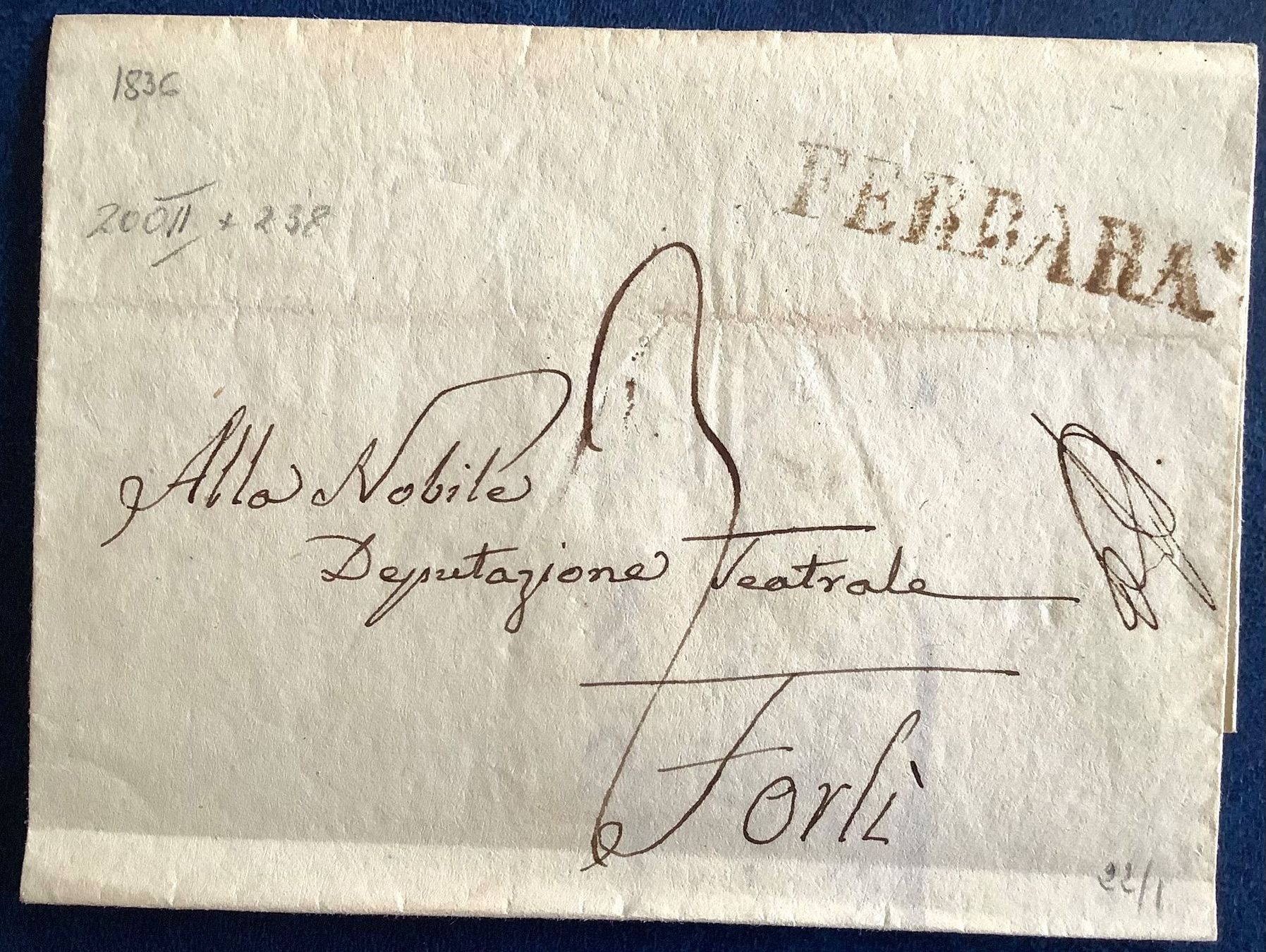 Tutti i francobolli: 1836   Vorphila - Ferrara - Forli – Usato da Liestal venduto da Pep3