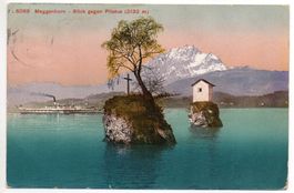 LUZERN Meggenhorn Blick gegen Pilatus, Dampfschiff