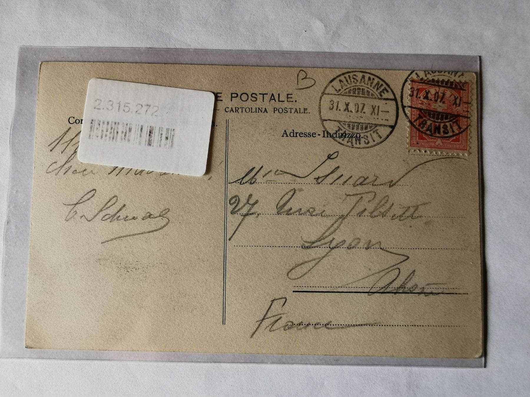 Cartoline postali: CP Lausanne - Clinique Dr. Roux - 1907 – Usato da Pailly venduto da jme99 1