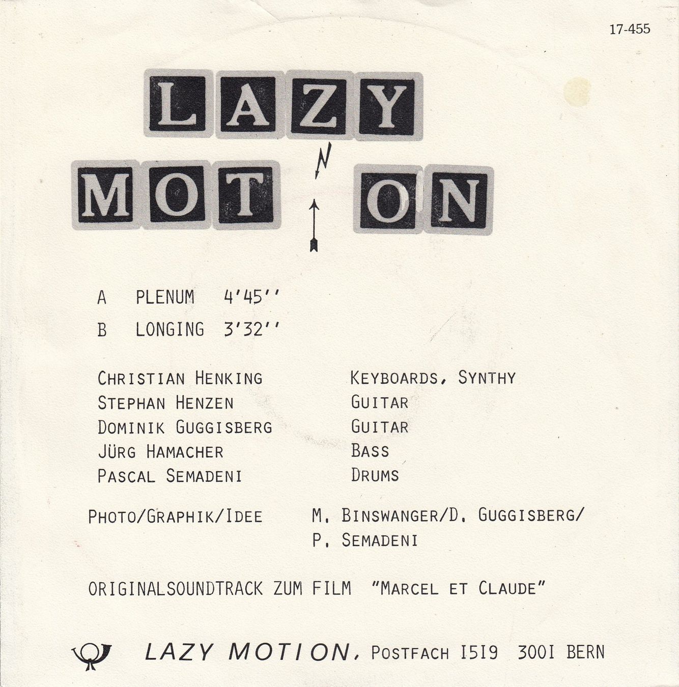 Dischi in vinile: Lazy Motion Vinyl Single CH von 1985 – Usato da Volketswil venduto da Abcrecords 1