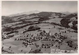 Mogelsberg, Flugaufnahme, Blick zum Säntis, gelaufen 1953