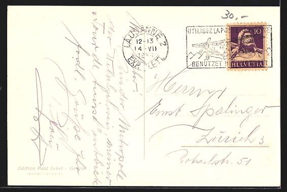 Cartoline postali: AK Genève, Hotel de Russie, 1933 – Usato da Berlin venduto da bartko-reher 1