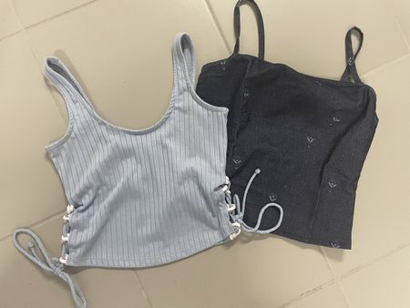 2er Set Sommer Tops XS/36 hellblau & dunkelblau, LaShay/Henn