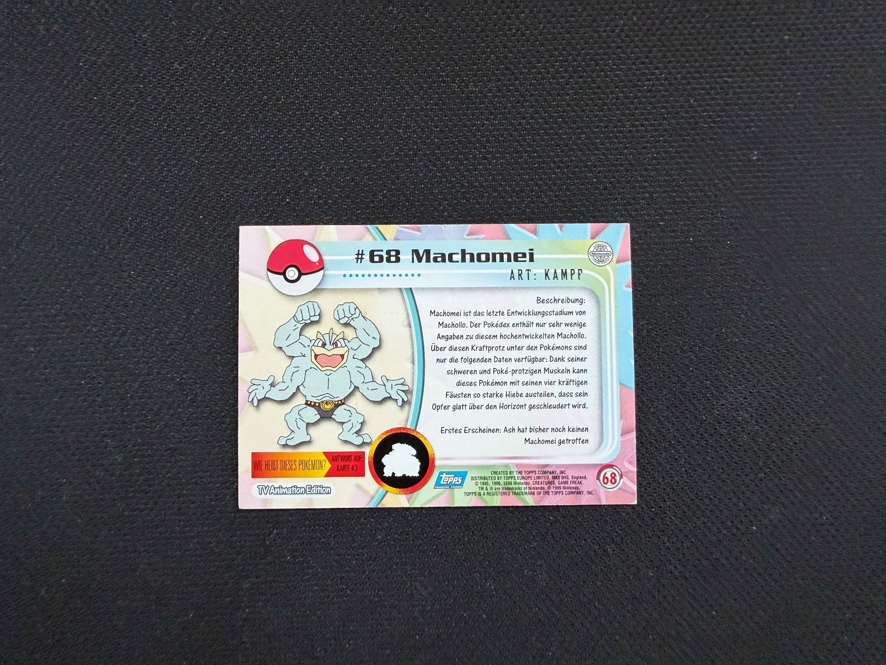 Pokémon Carte collezionabili: Pokémon Topps 1999 - Machomei – Usato da Zürich venduto da mountainwizard00 1