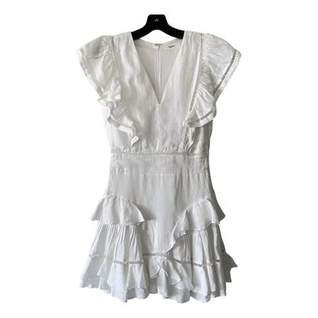 Isabel Marant linen white dress boho with ruffles