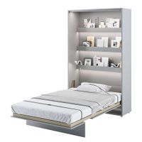 Schrankbett EMILIA Vertikal Grau + LED Beleuchtung - 120x200