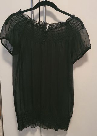 Bluse kurzarm, leicht transparent, Chiffon