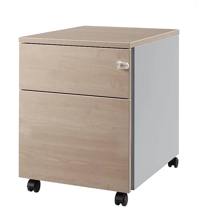 Eléments de bureau: neuer Rollcontainer, Stahl/Holz, 1 Schub, Eiche-Dekor – Neuf avec emballage d'origine à Necker par liq24