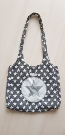 Tasche, dunkelgrau mit Sternen - Krasilnikoff
