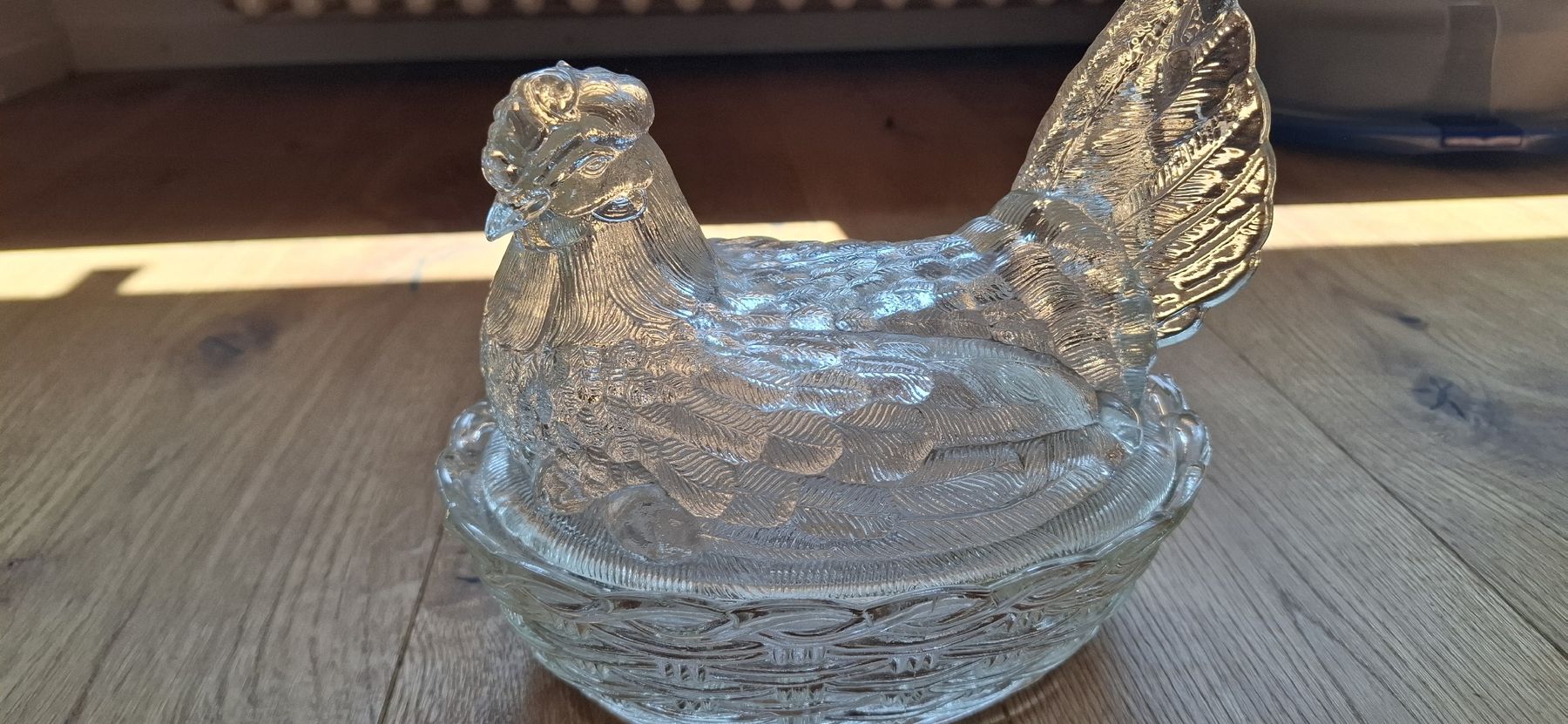 Ciotole: Glas Hühner und Nest Schale 20cm Durchmesser – Usato da Mellingen venduto da lathei