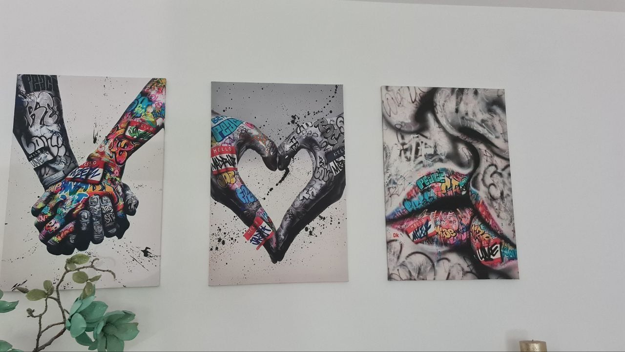 Foto & Immagini: 3er Set Wandbilder Graffiti Style, Leinwandbilder – Usato da Ibach venduto da ole_6whn 2