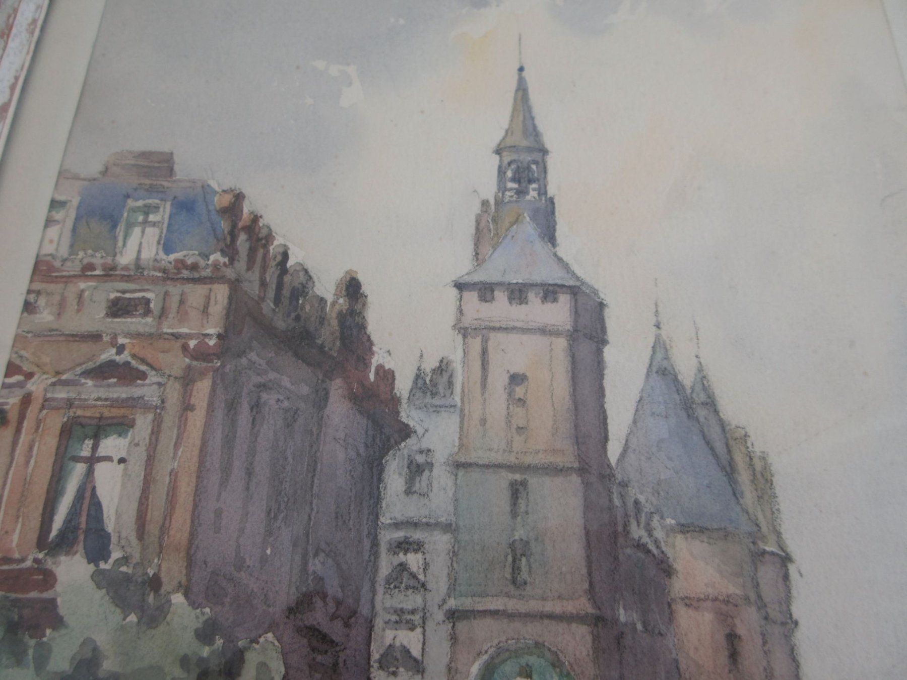 Dipinti: Paris, Marché aux Fleurs, Aquarell hinter Glas – Usato da Binningen venduto da tempipassati 3
