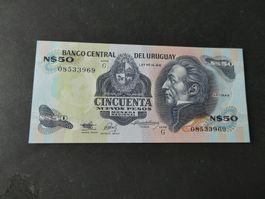 Uruguay, alter Geldschein   ungefaltet