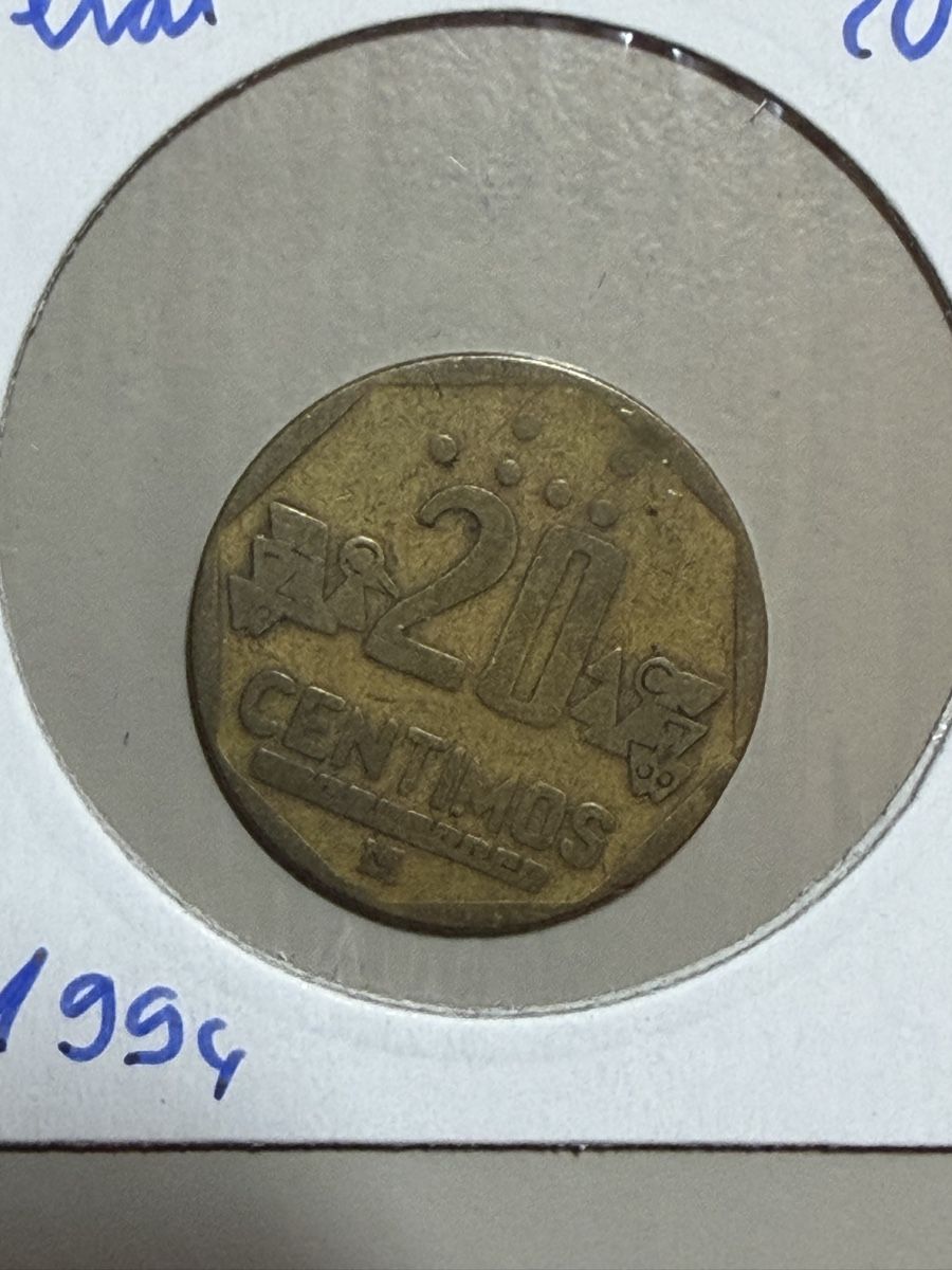 Alle Münzen: Pérou - 20 centimes - 1994 – Gebraucht aus Payerne von Mike1682