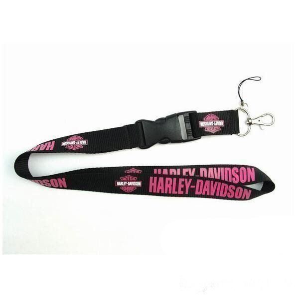 Porte-clés Moto Harley-Davidson – Broderie Polyester, Boucle Suspendue, Noir