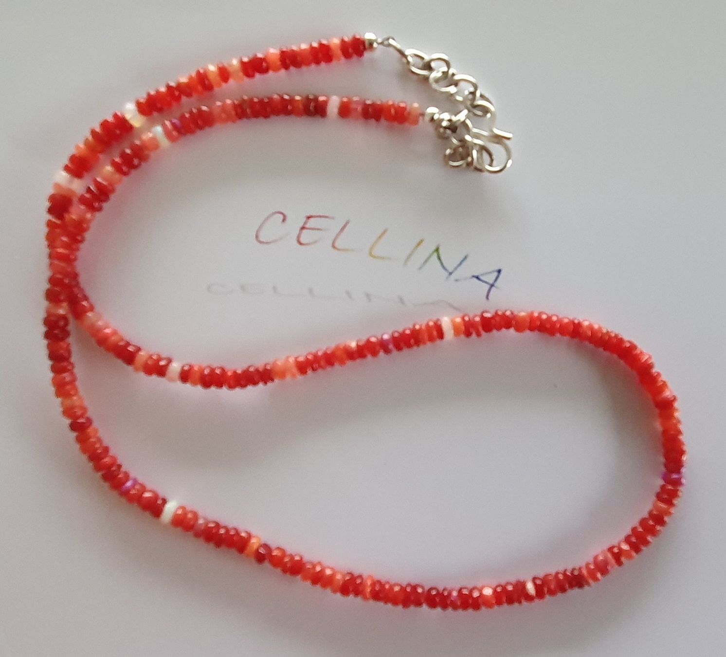 Catenine: Red Fire Opal Halskette 104-OP – Nuovo e nell'imballaggio originale da Luzern venduto da Cellina1 2