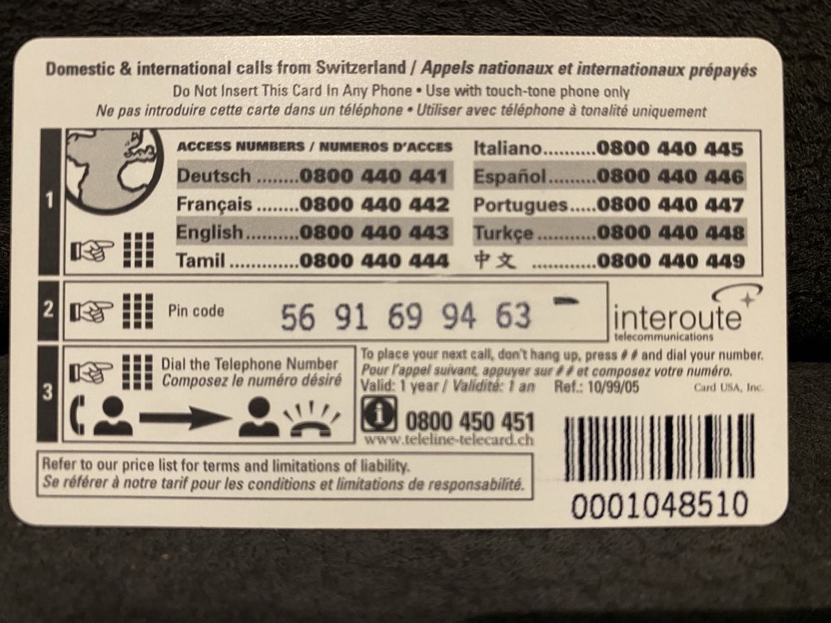 Cartes de téléphone: Teleline – D'occasion à Lausanne par babacard10 1