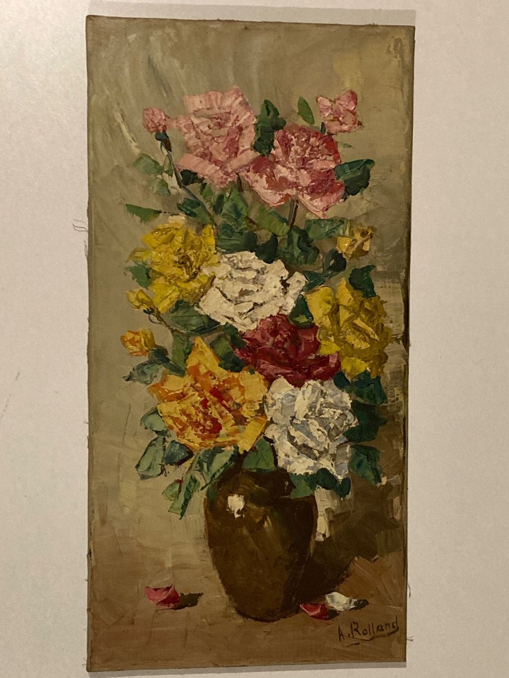Gemälde: A. Rolland Stilleben mit Blumen in Vase – Gebraucht aus Hirzel von pjn_d7xp