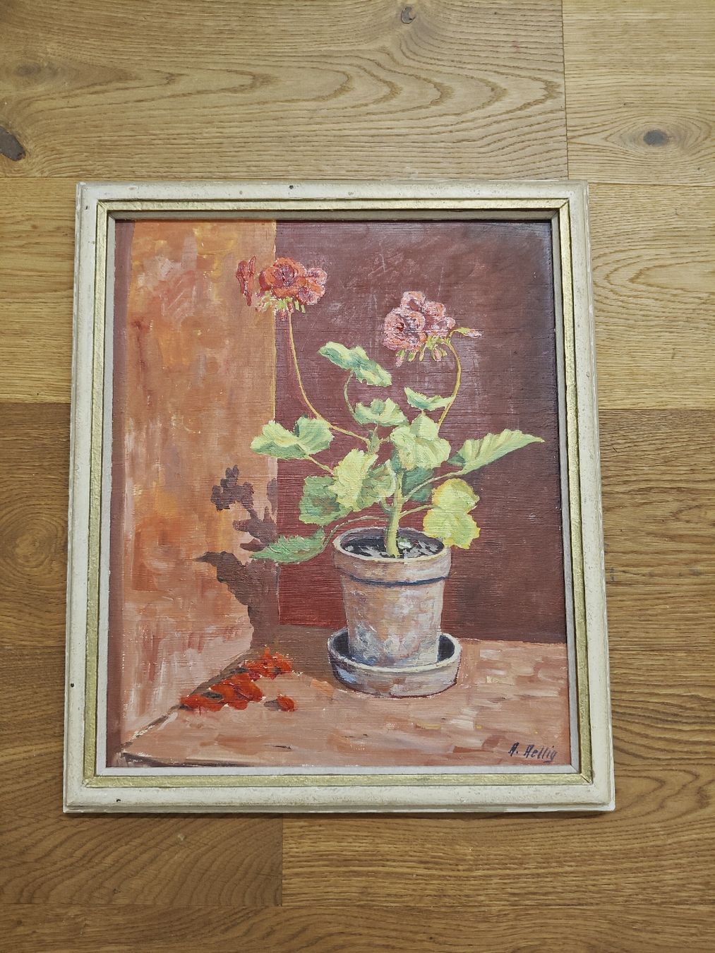 Gemälde: Geranium von Alfred Aellig – Gebraucht aus Gümligen von reg_ww9j