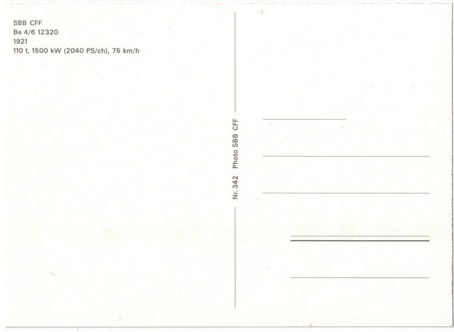 Cartoline postali: SBB Be 4/6 12320 – Usato da Frauenfeld venduto da POML 1