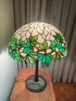 Tischlampe Tiffany Glas Bronze Sockel