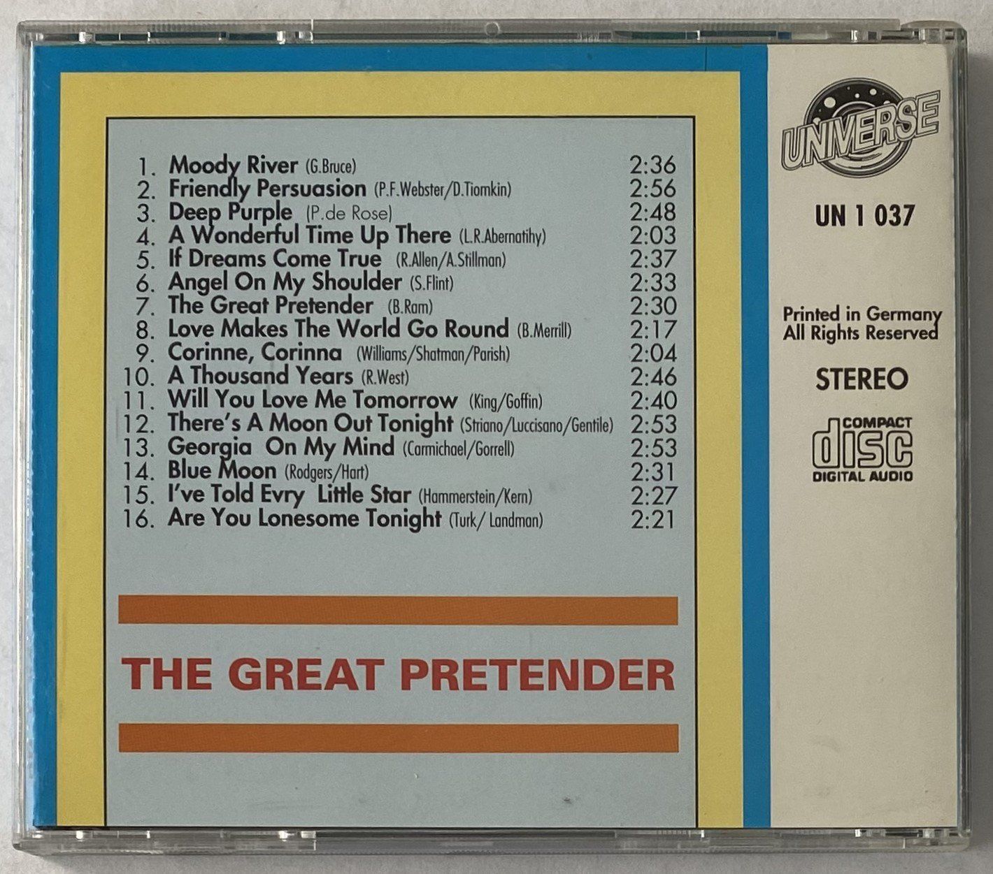 CD: Pat Boone, The Great Pretender – Usato da Flums venduto da Asquillo 1