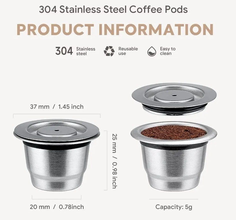 Nespresso Macchine per caffè & Macchine per espresso: 3x wiederverwendbare Nespresso Kapseln, Edelstahl – Nuovo e nell'imballaggio originale da Romanshorn venduto da pfimex 2