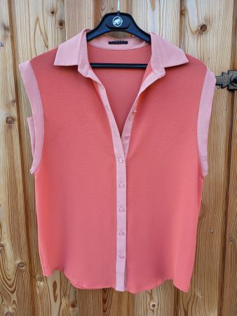 Top Bluse ärmellos SISLEY * super Zustand * lachsfarbig