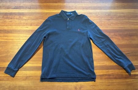 Ralph Lauren Poloshirt Longsleeve Herren, Navyblau, Grösse L