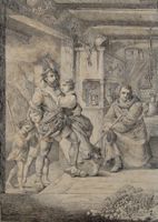 Heinrich A. E. Borny (1742–1778) Tusch Zeichnung Soldat 18 J