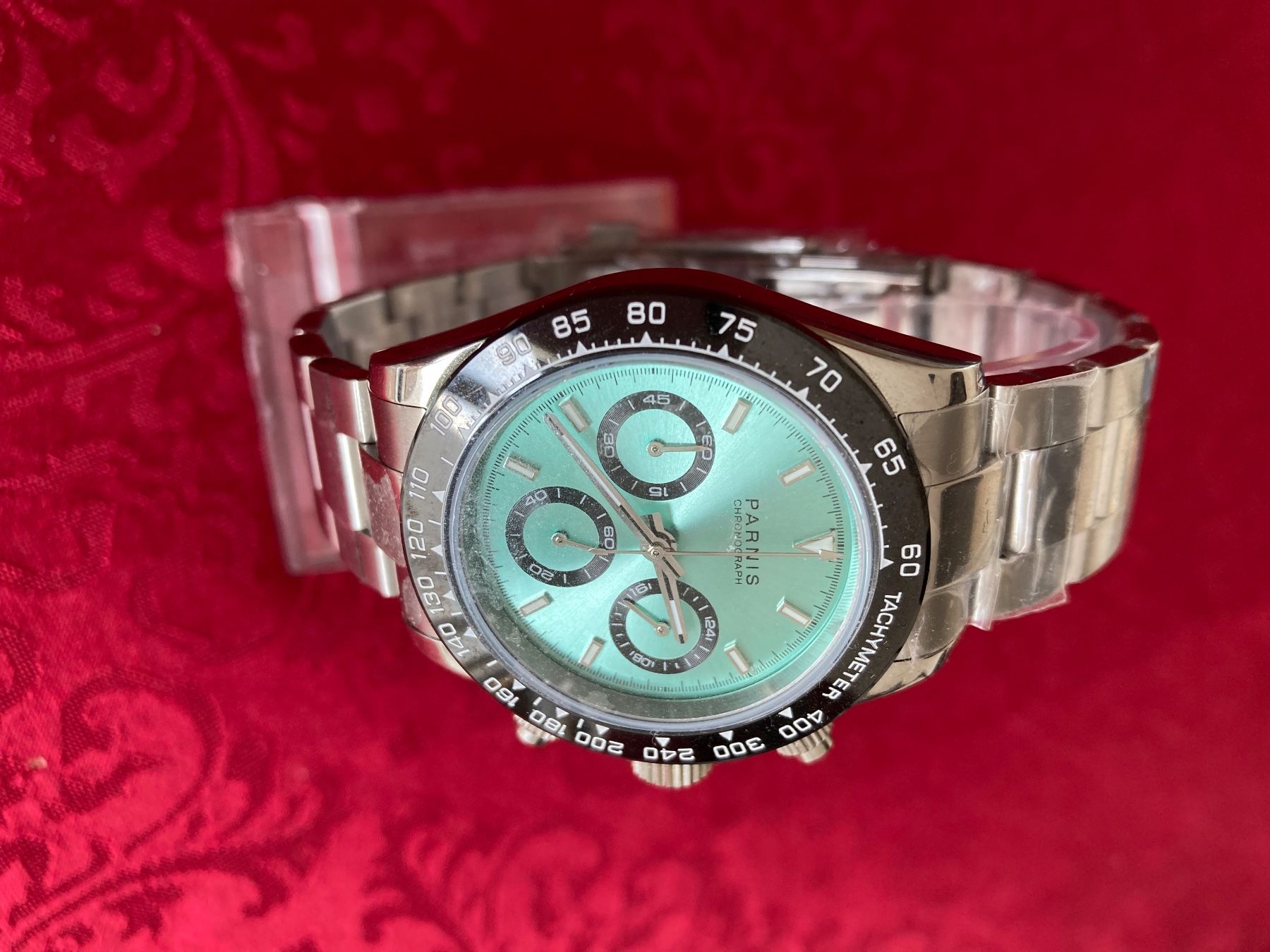 Parnis Uhren: Chronograph "super eisblau" von Parnis, 39mm, Quartz, neu ! – Neu (gemäss Beschreibung) aus Chur von Spuntz1 3