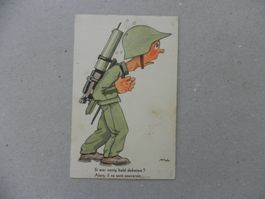 CH Humor Motiv Karte Miltär Rueblikarte Bären Katzen 1934