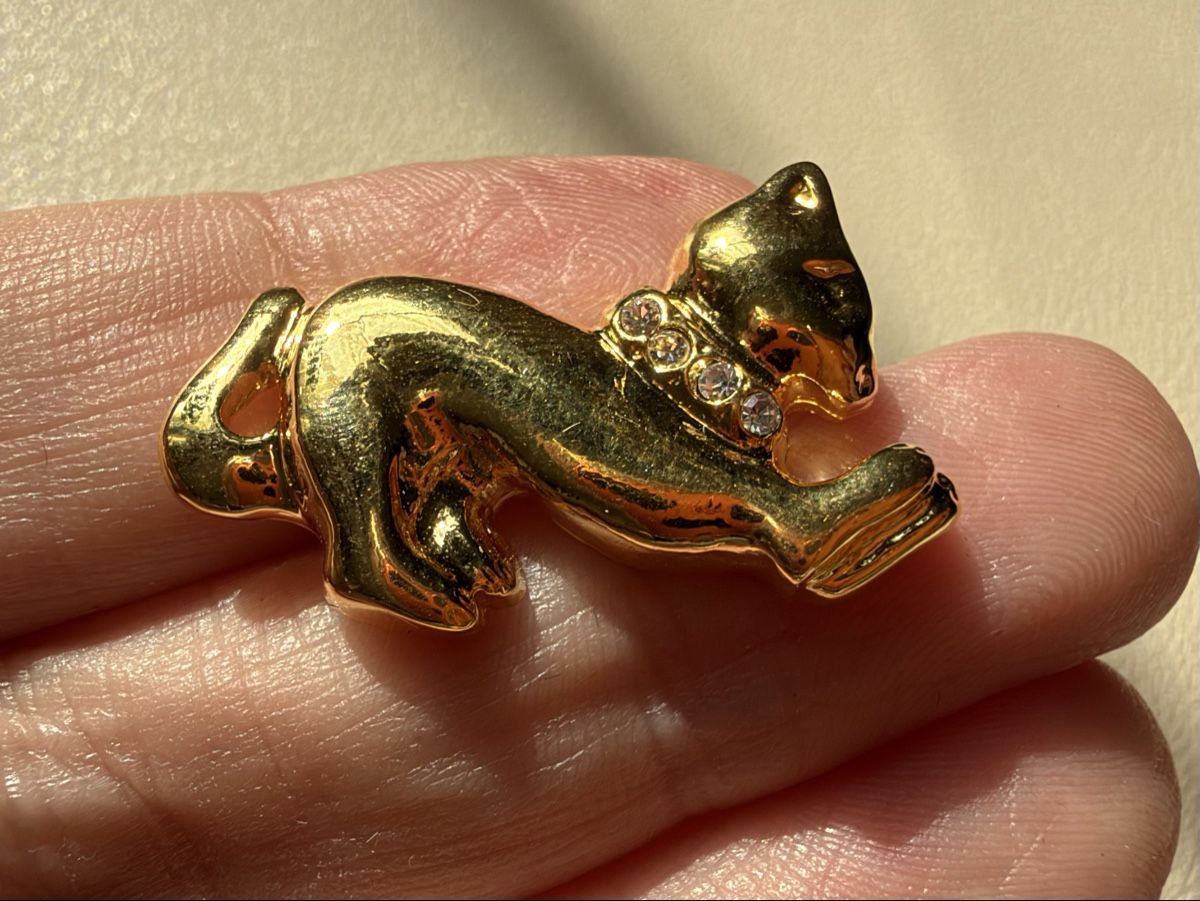 Spille & Fermagli: Pin/brosche Katzen mit Glitzer Vintage – Usato da Lamone venduto da LaCantinaMagica 4