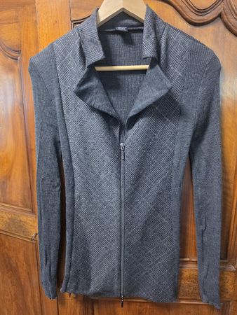 Cardigan zippé femme Oscalito laine et soie taille 4 gris