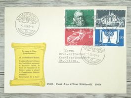 TR68 Enveloppe + Timbre Suisse 1948
