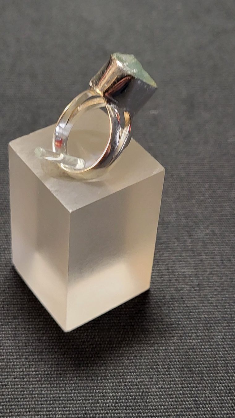 Anelli: Silber-Ring mit ungeschliffenem Stein – Usato da Basel venduto da spinne02 5