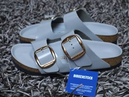Birkenstock, Arizona Big Buckle, Gr.38, Leder, grau, NEU