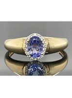 Ring 925 Silber gelbvergoldet Tansanit Zirkon Gr.17(ca.53)