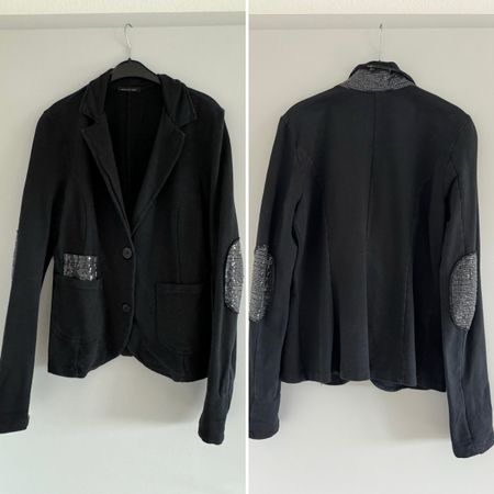 Schwarzer Blazer mit Pailletten-Details Gr. S