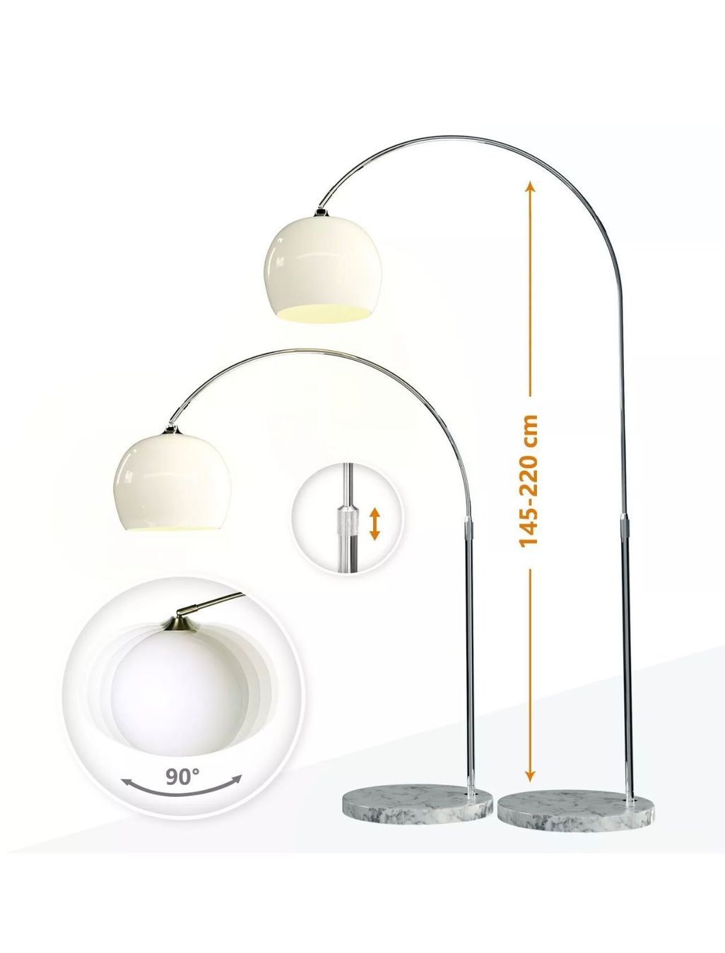Lampade: + LED Bogenleuchte Bogenlampe Stehlampe Standleuchte Lampe – Nuovo e nell'imballaggio originale da Amriswil venduto da JaJa-Express