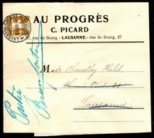 1910 Privat Streifband Au Progrès Lausanne RAR